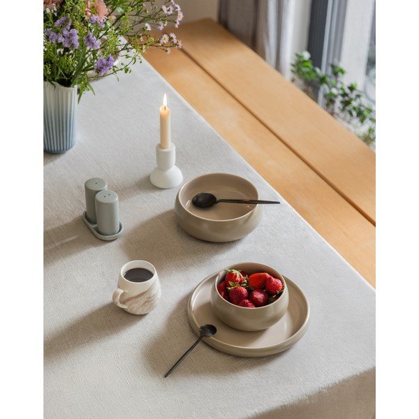 Set di piatti beige in gres 4 pz ø 22 cm Terra Rondo – Bonami Selection-image-1