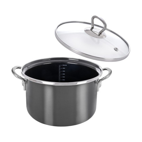 Pentola in smalto con coperchio incluso 5 l Metalic – Orion