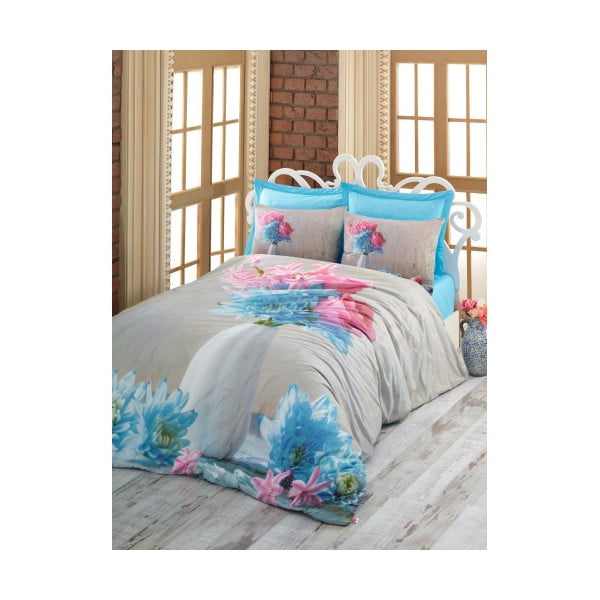 Biancheria da letto matrimoniale in cotone con lenzuolo Nerissa, 200 x 220 cm - Mijolnir