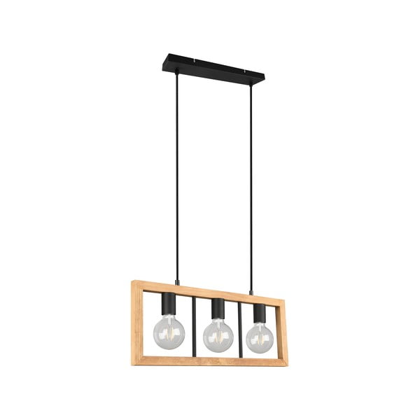 Lampadario in colore nero-naturale Agra - Trio-image-3