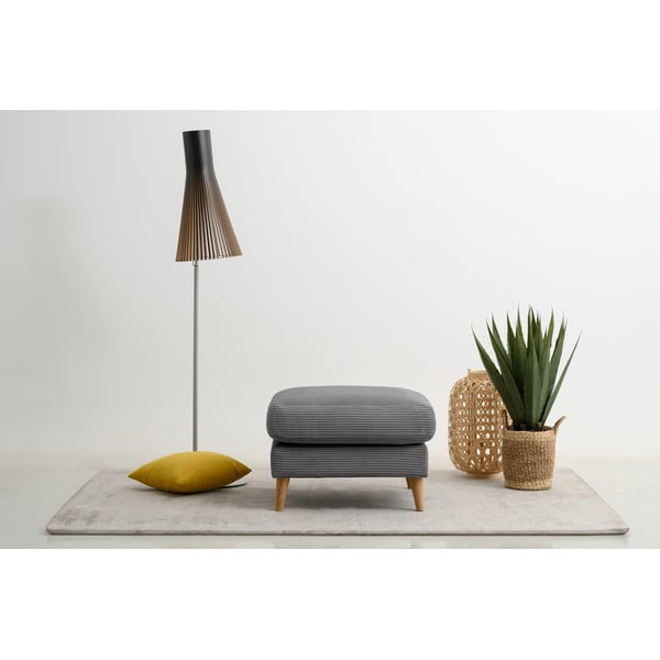 Pouf in velluto a coste grigio scuro Paris - Scandic-image-1