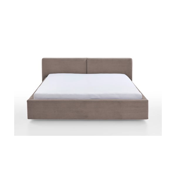 Letto matrimoniale imbottito marrone chiaro rete non inclusa 180x200 cm Cube – Meise Möbel-image-3