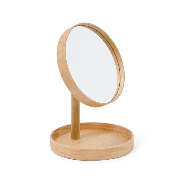 Specchio cosmetico con cornice in legno di quercia, ø 25 cm Cosmos - Wireworks-image-2