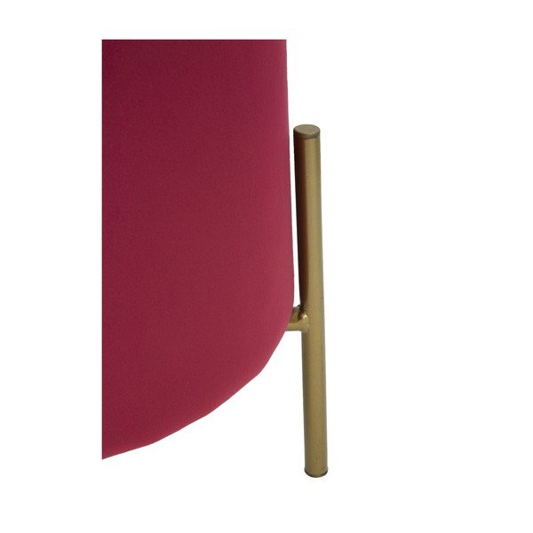 Pouf rosso vino con gambe in ferro color oro Rotondo - Mauro Ferretti-image-3