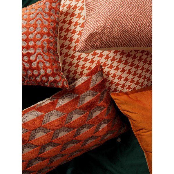 Cuscino da esterno arancione e bianco, 50 x 50 cm Poule - Hartman-image-1