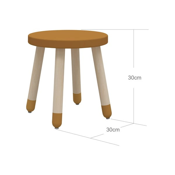 Sgabello per bambini senape , ø 30 cm Dots - Flexa-image-2