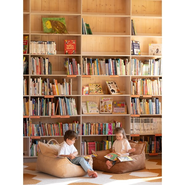 Pouf a sacco per bambini marrone con rivestimento in velluto a coste Chair – Wigiwama-image-4