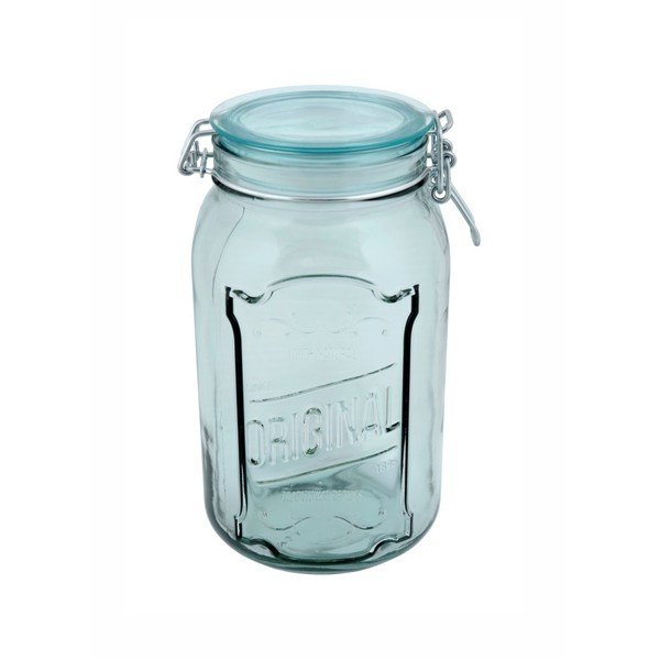 Čirá sklenice z recyklovaného skla s uzávěrem Ego Dekor Original, 1,9 l
