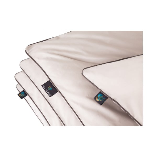 Copripiumino in cotone egiziano grigio chiaro 155x200 cm Perla - WeLoveBeds-image-2