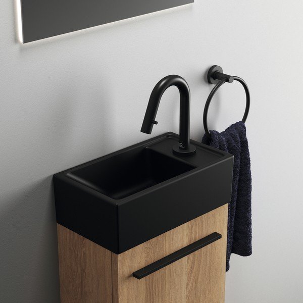 Lavabo in ceramica nero opaco37x21 cm i.Life S - Ideal Standard-image-1