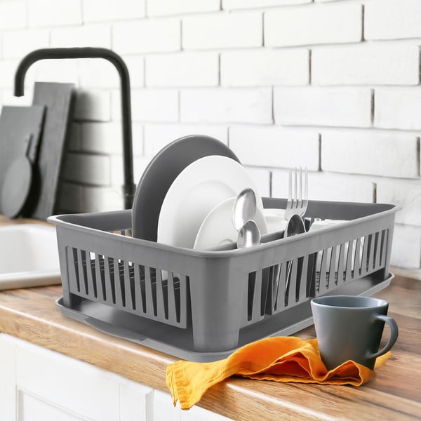 Vassoio di raccolta in plastica grigia - Orion-image-1