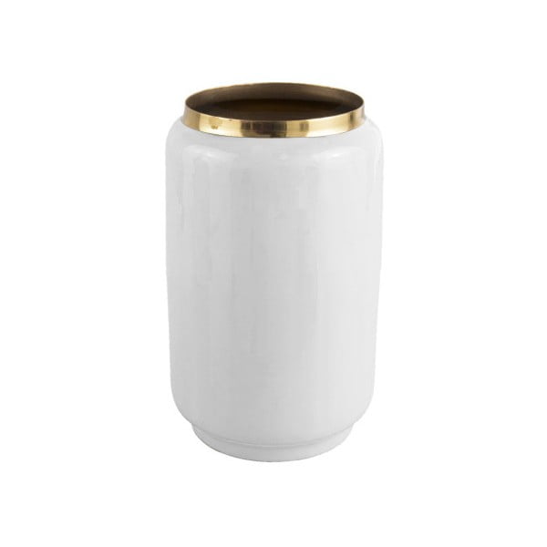 Vaso bianco con dettaglio oro Flare, altezza 22 cm - PT LIVING