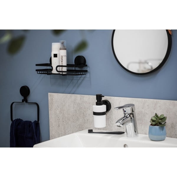 Porta asciugamani a parete Static-Loc® Plus nero Pavia - Wenko-image-1