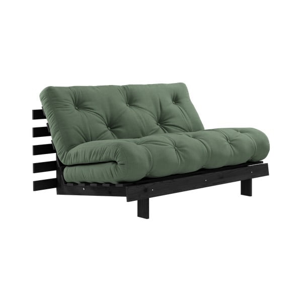 Divano letto verde 140 cm Roots Black Night - Karup Design