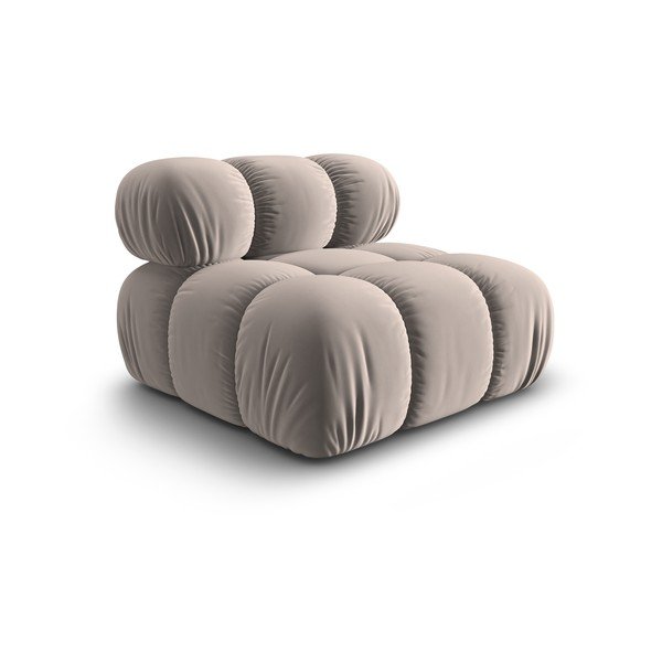 Parte divano componibile in marrone chiaro (solo con parte centrale) con rivestimento in velluto Bellis – Micadoni -image-3