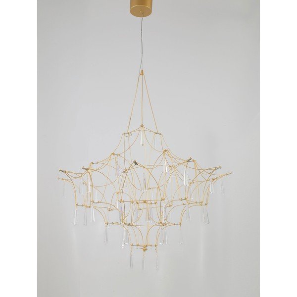 Lampadario LED dorato in metallo ø 80 cm Goro – Nova Luce-image-4