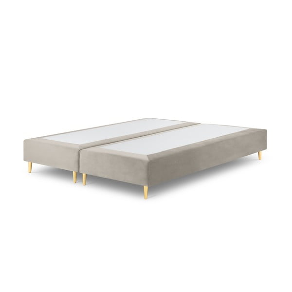 Letto matrimoniale in velluto beige , 160 x 200 cm Lia - Milo Casa