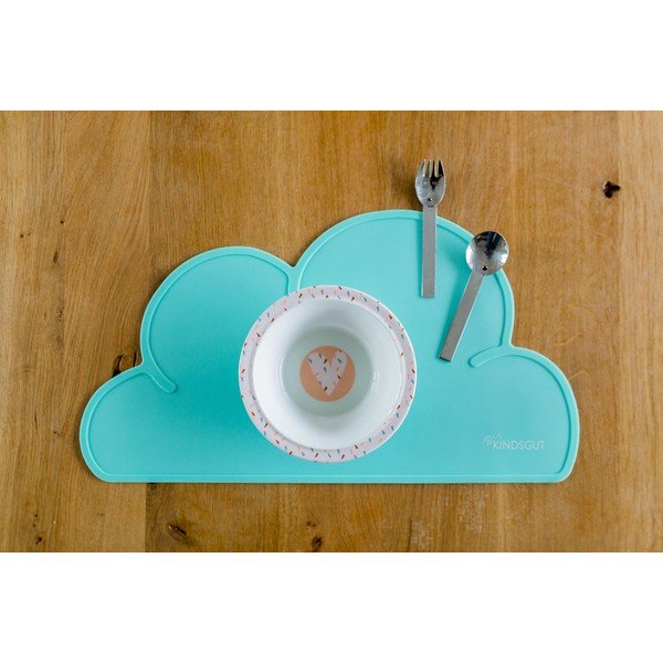 Tovaglietta in silicone turchese Cloud, 49 x 27 cm - Kindsgut-image-1