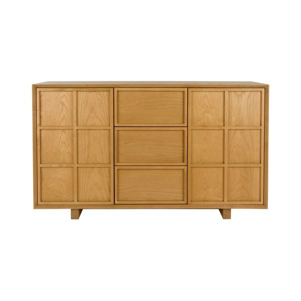 Credenza di colore naturale in frassino massiccio 120x70x45 cm Raster – Zuiver