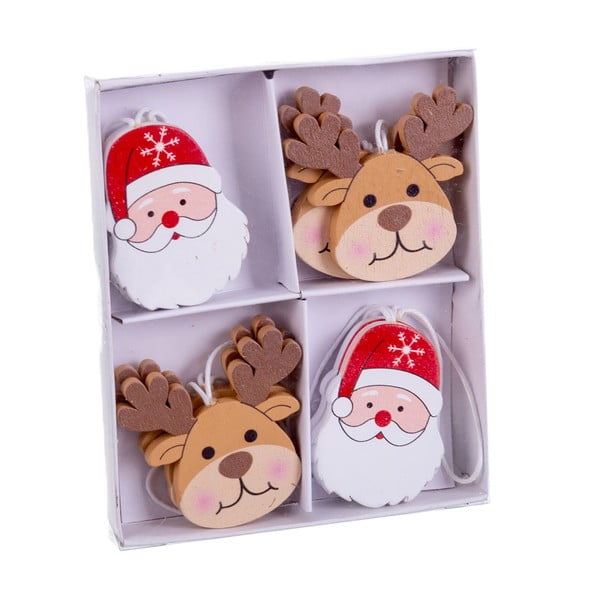 Decorazioni per albero di natale in set in legno 8 pz 5 cm Figures – Casa Selección