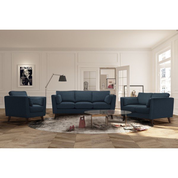 Divano blu , 207 cm Elisa - Jalouse Maison-image-1