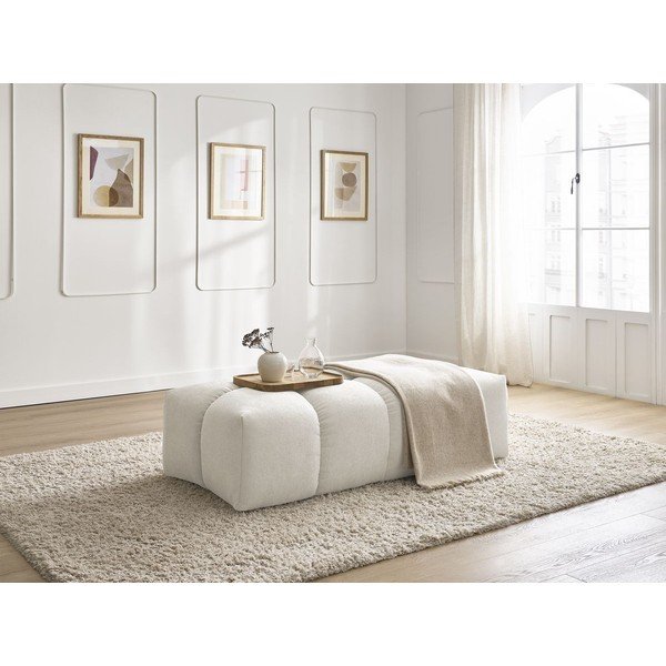 Poggiapiedi bianco con rivestimento in ciniglia Everest – Bobochic Paris-image-3