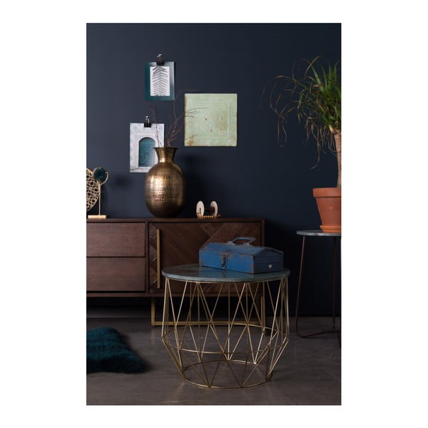 Tavolino con piano in marmo , ⌀ 51 cm Boss - Dutchbone-image-4