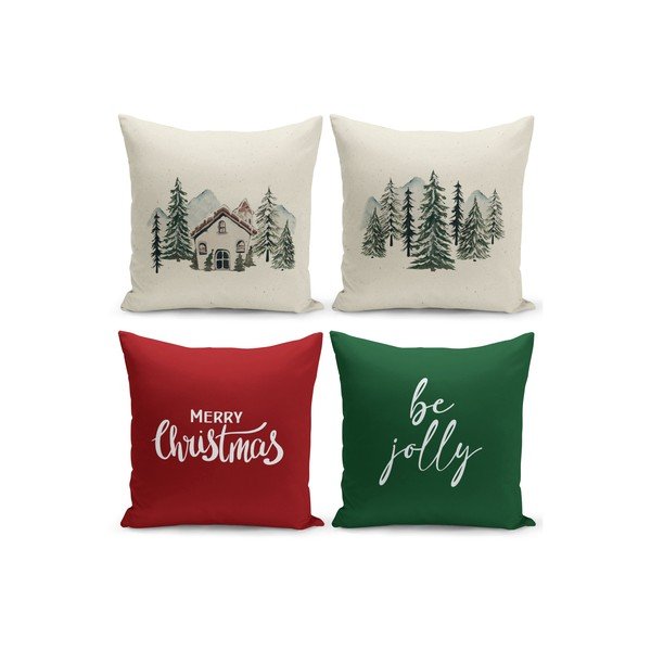 Set di 4 federe decorative natalizie, 43 x 43 cm Christmas Noel - Kate Louise
