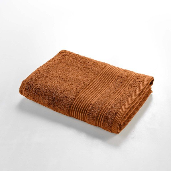 Asciugamano tipo terry color terracotta in cotone 70x130 cm Tendresse – douceur d'intérieur