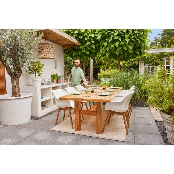 Set di 2 sedie da giardino in plastica bianca Sophie Teak - Hartman-image-1