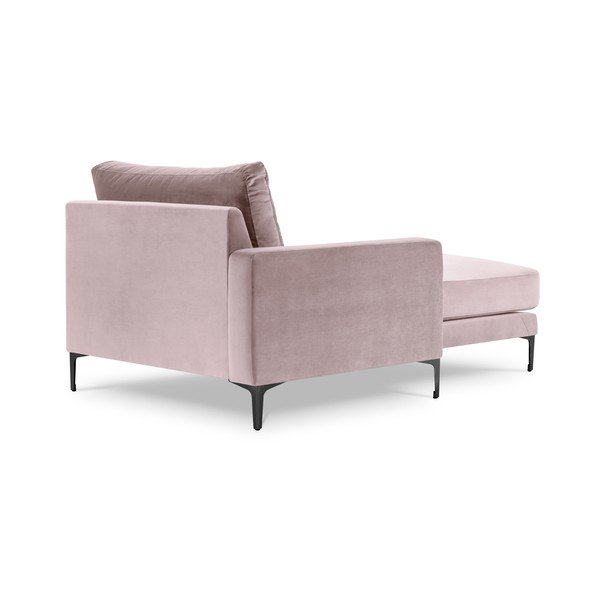 Poltrona lounge in velluto rosa, angolo sinistro Harmony - Kooko Home-image-3