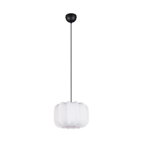 Lampadario bianco in metallo con paralume in tessuto ø 25 cm Madleine – Reality