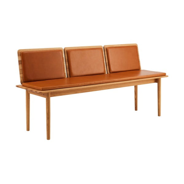 Panca in pelle marrone cognac Elba - Hammel Furniture