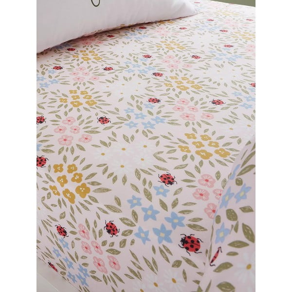 Lenzuolo singolo elasticizzato per bambini 90x190 cm Garden Animals - RHS-image-1