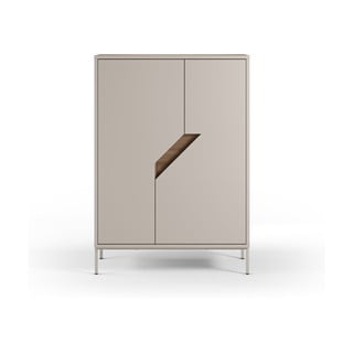 Cassettiera effetto rovere in colore crema-naturale 85x120x40 cm Lilou - Marckeric