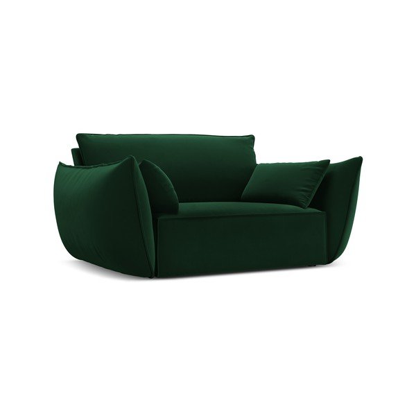 Poltrona verde scuro con rivestimento in velluto Vanda – Mazzini Sofas