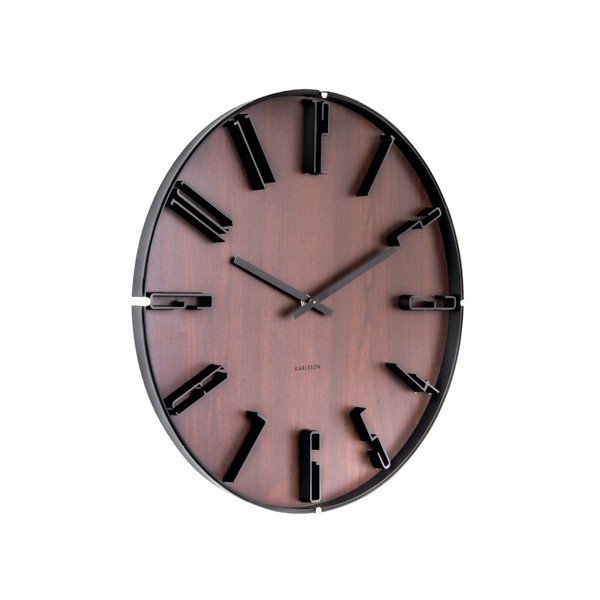 Tmavě hnědé nástěnné hodiny Karlsson Sentient, ⌀ 40 cm-image-1