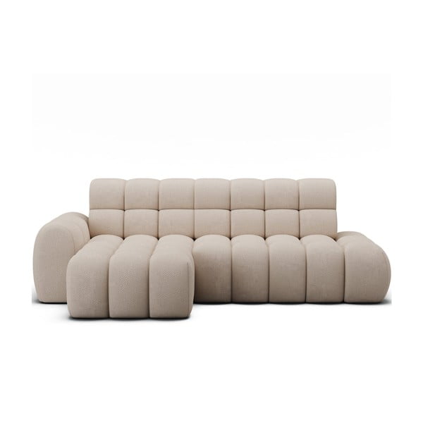 Divano angolare beige allungabile (con penisola a sinistra/con chaise lounge) Ceedro – ELTAP
