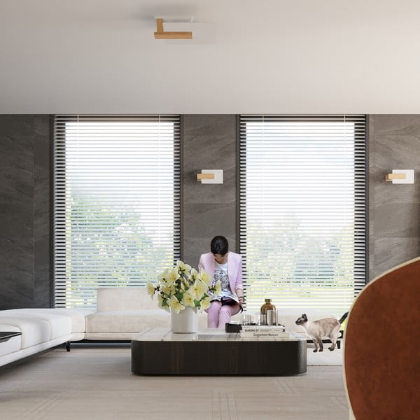 Lampada da soffitto in colore naturale con paralume in vetro 40x47,5 cm Parola - Sollux-image-4