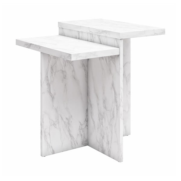 Tavolino bianco in marmo 56x56 cm Brielle - CosmoLiving by Cosmopolitan