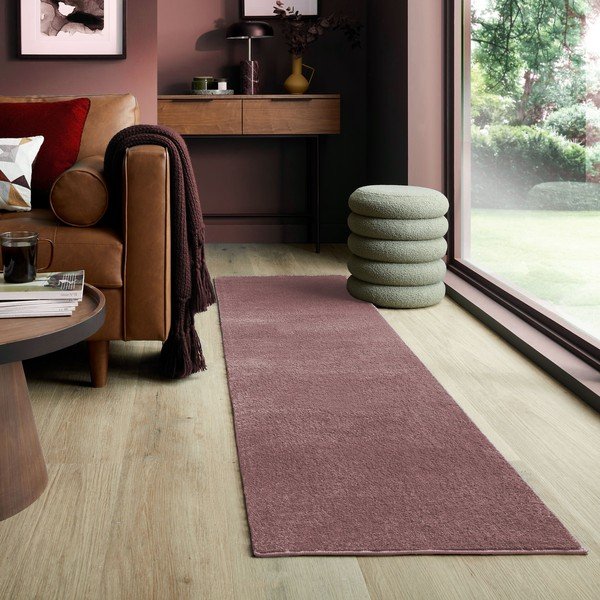 Runner in fibra riciclata rosa 60x230 cm Sheen - Flair Rugs-image-1