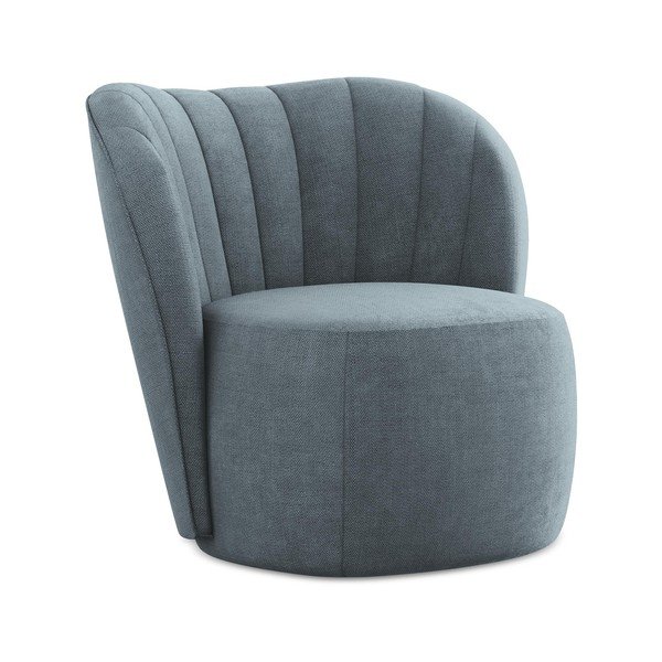 Poltrona blu con rivestimento in ciniglia Keloa – Makamii