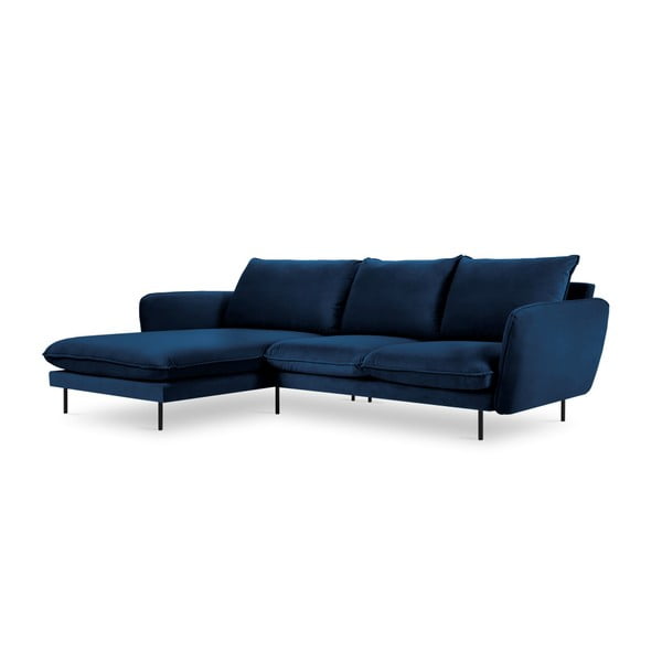 Divano angolare in velluto blu, angolo sinistro Vienna - Cosmopolitan Design-image-3
