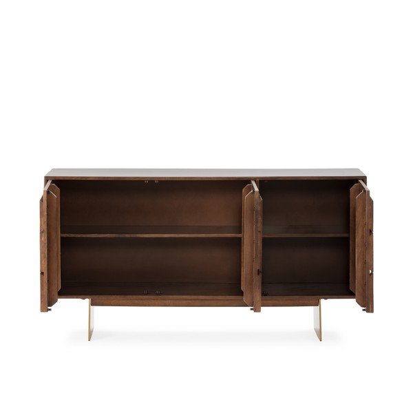 Cassettiera marrone in mango massiccio 145x76x40 cm Trisha – MOME-image-3