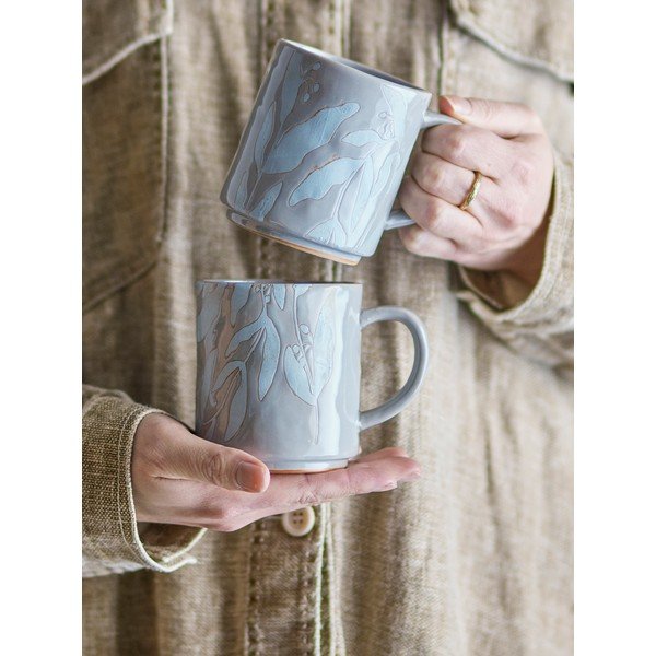 Set di tazze grige in gres 2 pz da 350 ml Aurora - Bloomingville-image-2