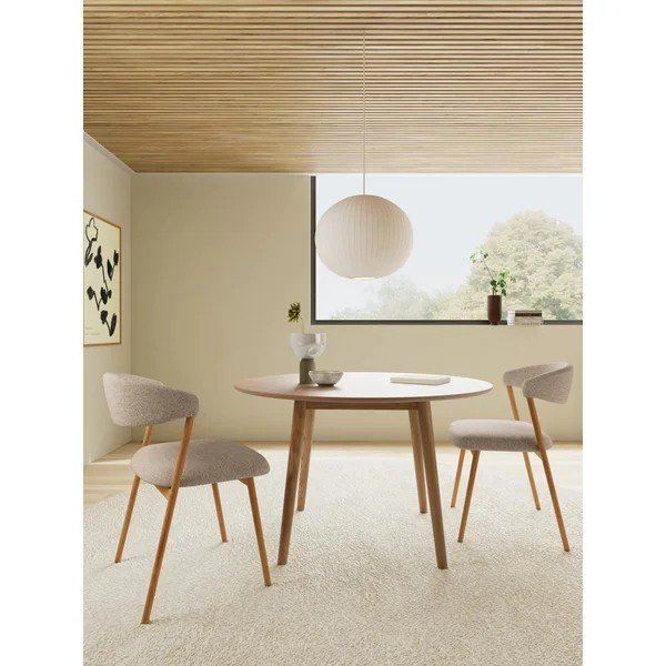 Sedie da pranzo in set beige imbottito 2 pz Larry – Actona-image-1