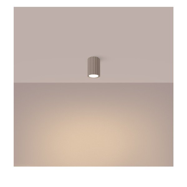 Faretto grigio tortora in metallo ø 6,5 cm Gleam – Sollux-image-1