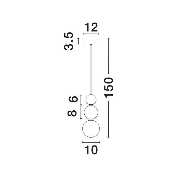 Lampadario LED bianco/dorato in metallo con paralume in vetro ø 10 cm Perla – Nova Luce-image-1