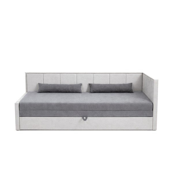 Divano grigio allungabile/con contenitore e rivestimento in ciniglia 214 cm Fulgeo – ELTAP-image-2