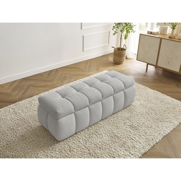 Panca grigio chiaro in tessuto bouclé Mont Blanc - Bobochic Paris-image-3